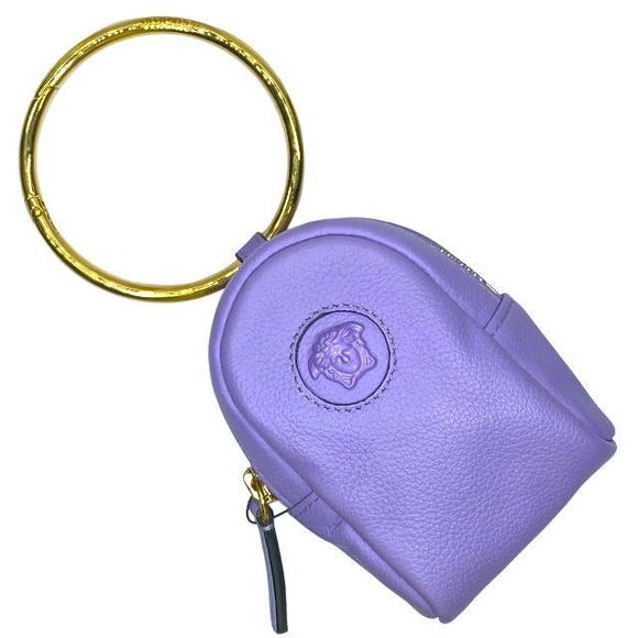 Versace Handbags - Versace Medusa Purple Bag Leather Pouch Charm